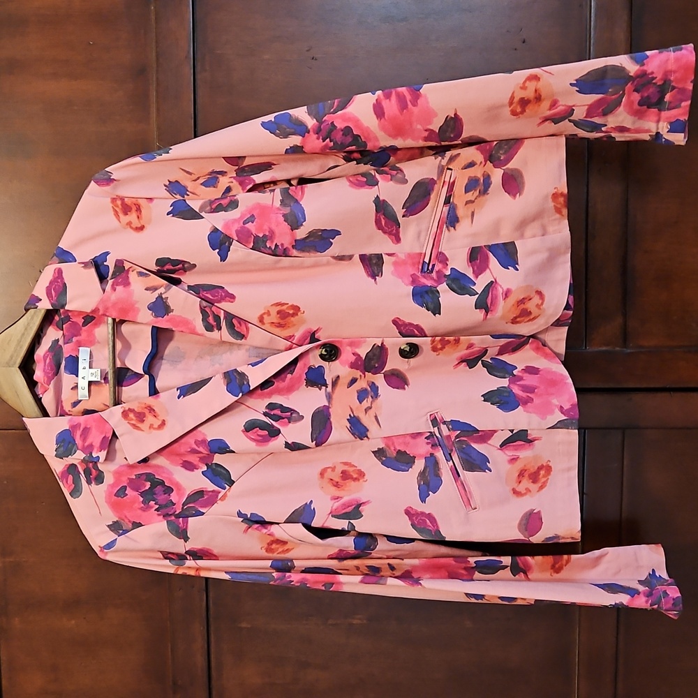 CAbi 804 Pink Floral Rose Garden Jacket , Size 12 - Picture 9 of 11